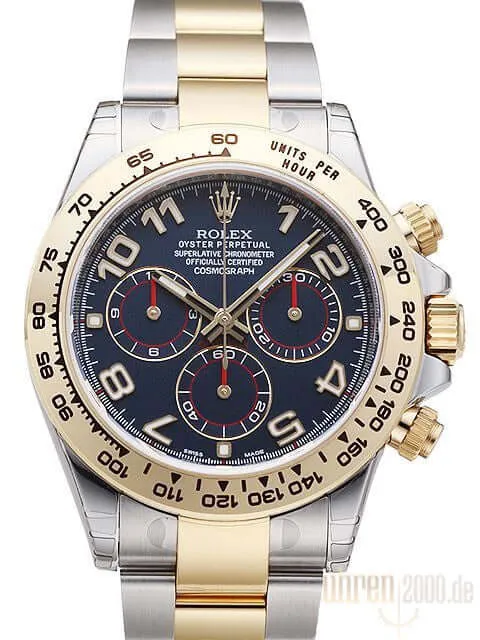 Rolex Daytona Edelstahl - Gelbgold 116503 Blau