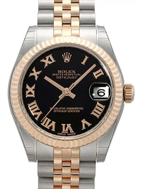 Rolex Datejust Medium 31 Edelstahl Roségold 178271 Schwarz R Jubile