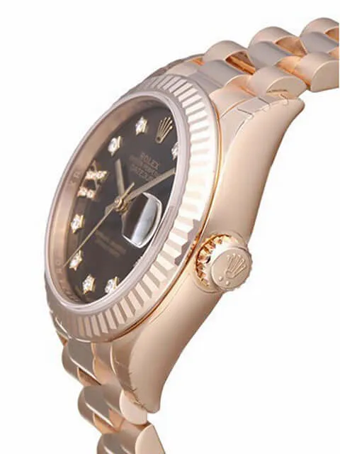 Rolex Lady-Datejust 28 18 kt Everose-Gold 279175 Choco Dia