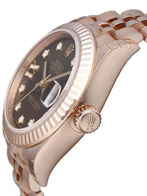 Rolex Lady-Datejust 28 18 kt Everose-Gold 279175 Choco Dia Jubile