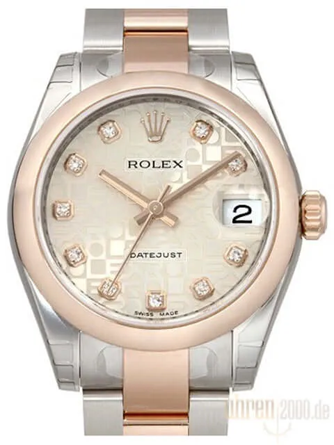 Rolex Datejust 31 Edelstahl Roségold 178241 Silber Jubile DIA