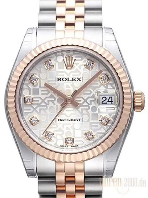 Rolex Datejust 31 Edelstahl Roségold 178271 Jubile Silber DIA Jubile-Band