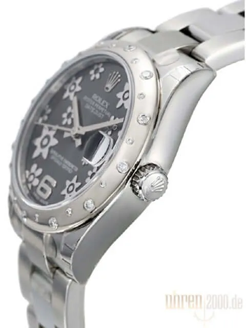 Rolex Datejust 31 178344 Floral Dunkles Rhodium