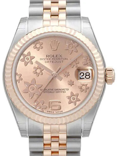 Rolex Datejust 31 Edelstahl Roségold 178271 Pink Floral Jubile