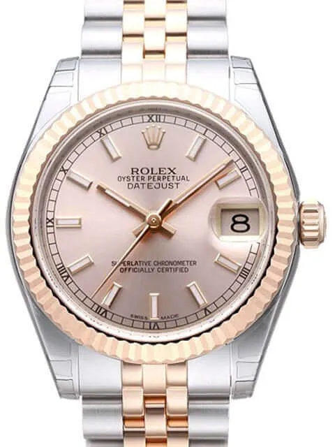 Rolex Datejust Medium 31 Edelstahl Roségold 178271 Pink Jubile