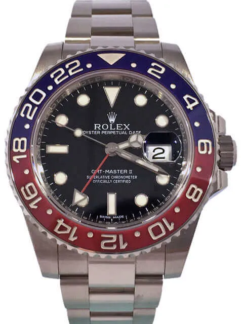 Rolex GMT Master II 18 kt Weißgold 116719BLRO aus 2015