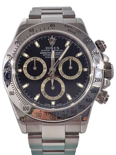 Rolex Daytona Edelstahl 116520 Schwarz gebraucht aus 2008