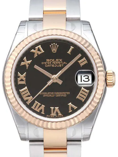 Rolex Datejust 31 Edelstahl Roségold 178271 Schwarz R