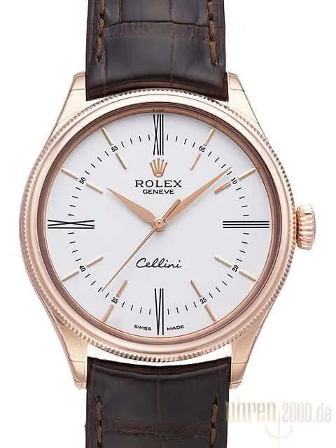 Rolex Cellini Time 18 kt Roségold 50505 silberfarbenes Zifferblatt