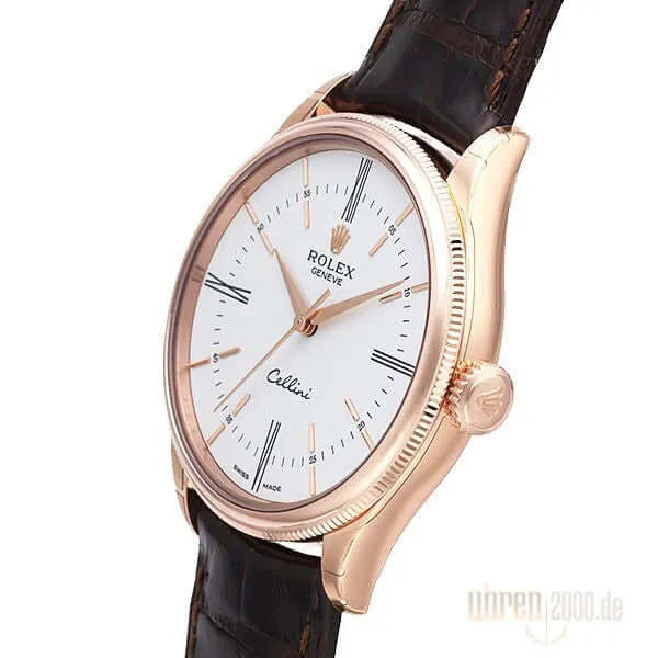 Rolex Cellini Time 18 kt Roségold 50505 silberfarbenes Zifferblatt