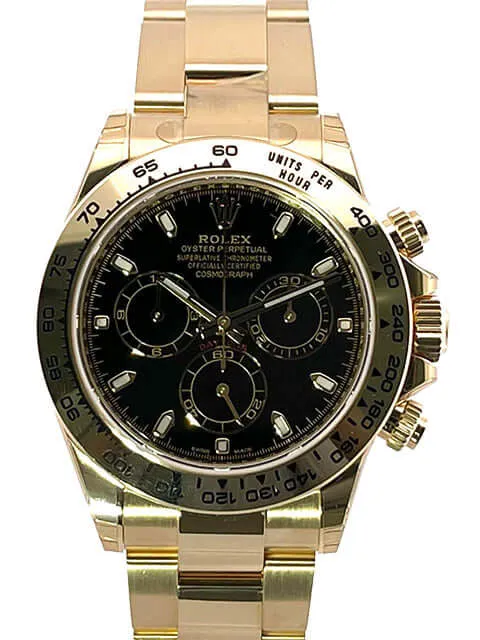 Rolex Cosmograph Daytona 18 kt Gelbgold 116508 Schwarz