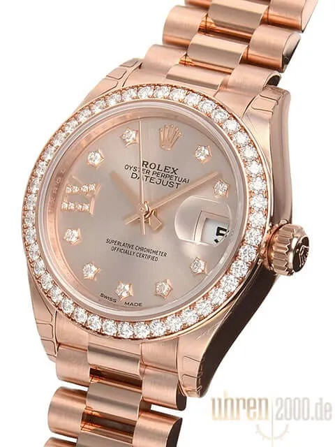 Rolex Lady-Datejust 28 18 kt Everose-Gold 279135 RBR Pink DIA