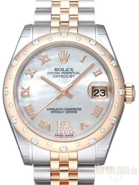 Rolex Datejust 31 Edelstahl Roségold Diamant Lünette 178341 Perlmutt R DIA Jubile