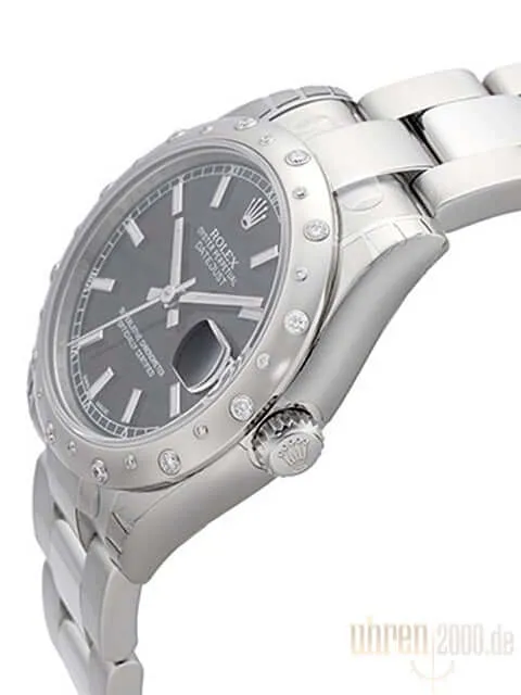 Rolex Datejust 31 178344 Weißgold Diamant Lünette Schwarz Index