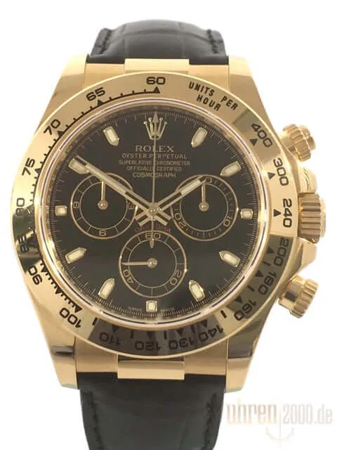Rolex Cosmograph Daytona 18k Gelbgold - Leder Schwarz aus 2015
