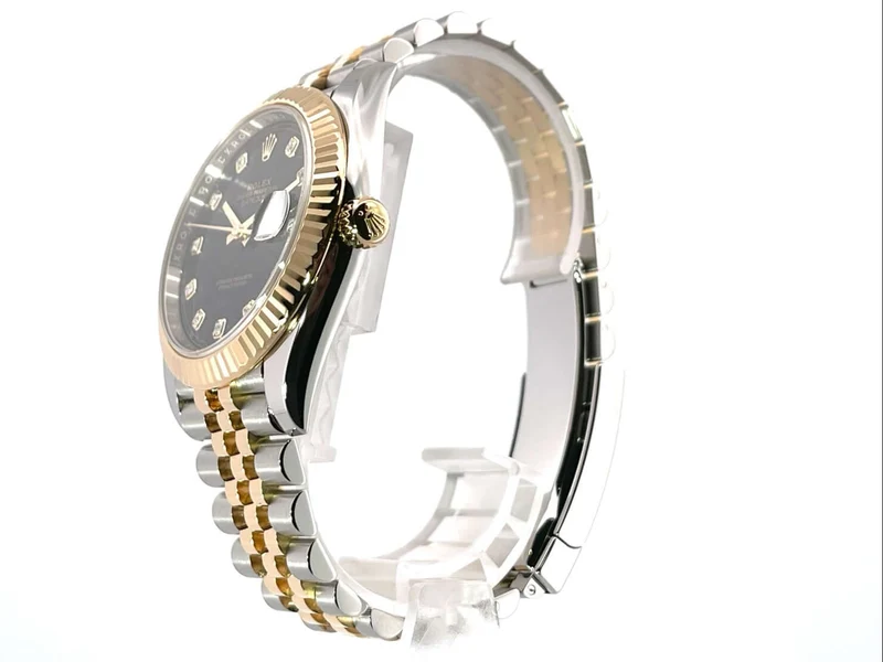 Rolex Datejust 41 Edelstahl Gelbgold 126333 Schwarz DIA Jubile-Band