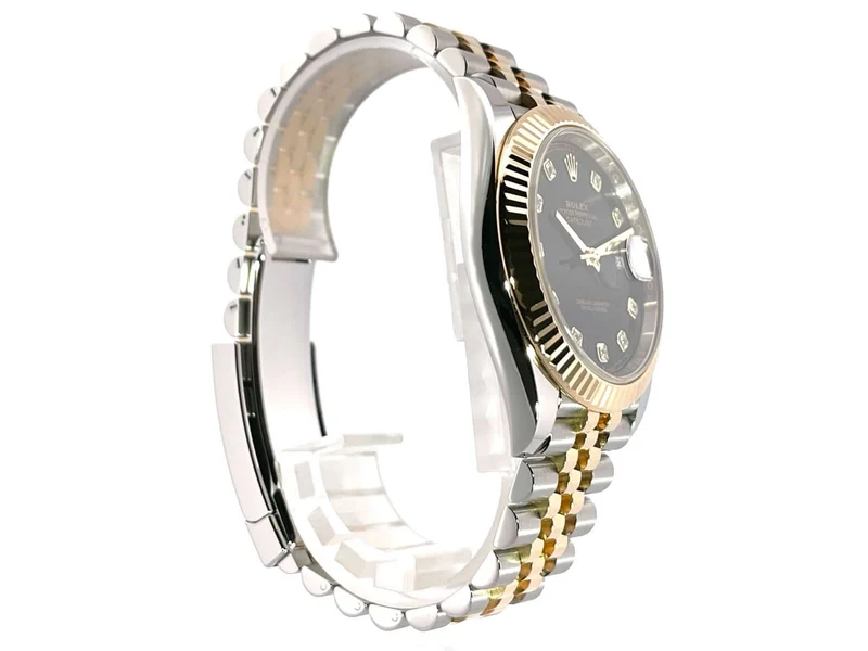 Rolex Datejust 41 Edelstahl Gelbgold 126333 Schwarz DIA Jubile-Band