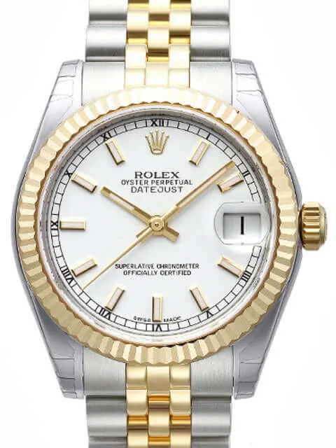 Rolex Datejust 31 Edelstahl Gelbgold 178273 Weiß Jubile