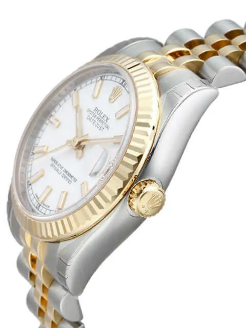 Rolex Datejust 31 Edelstahl Gelbgold 178273 Weiß Jubile