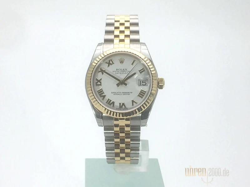 Rolex Datejust 31 Edelstahl Gelbgold 178273 Weiß R Jubile