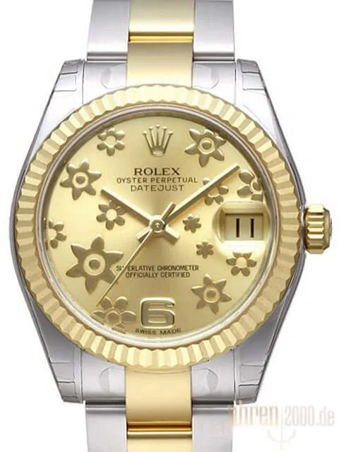 Rolex Datejust 31 Edelstahl Gelbgold 178273 Champagner Floral