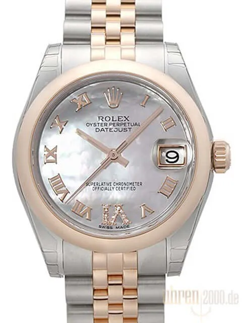 Rolex Datejust 31 Edelstahl Roségold 178241 Perlmutt Römisch DIA Jubilé-Band