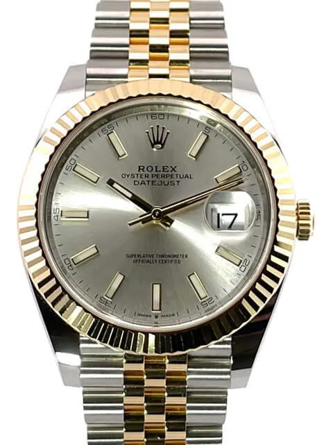 Rolex Datejust 41 Edelstahl Gelbgold 126333 Silber Jubile-Band
