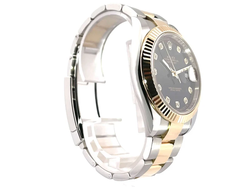 Rolex Datejust 41 Edelstahl Gelbgold 126333 Schwarz DIA Oyster-Band