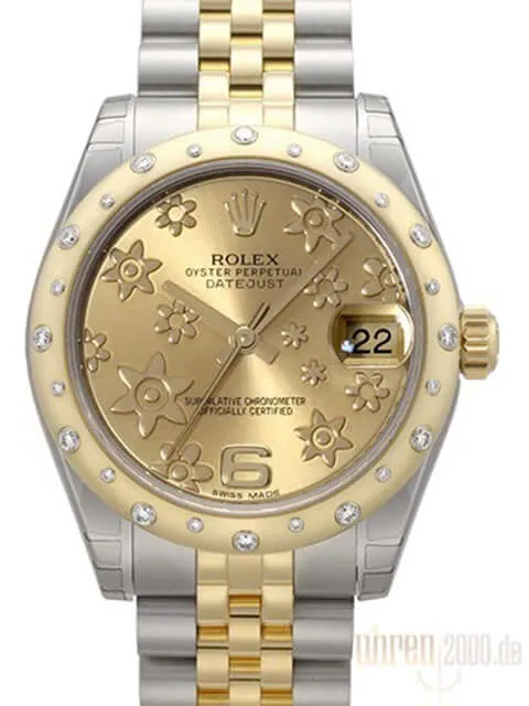 Rolex Datejust 31 Diamant Lünette 178343 Champagner Floral Jubile-Band