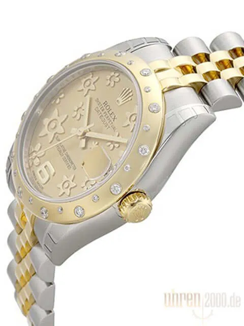 Rolex Datejust 31 Diamant Lünette 178343 Champagner Floral Jubile-Band