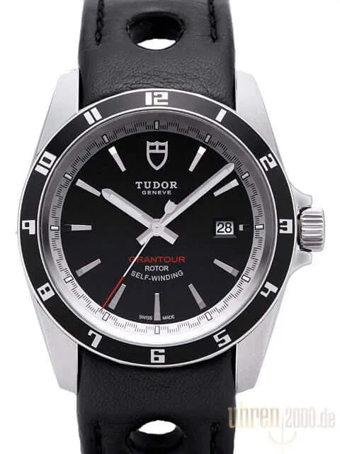 Tudor Grantour Date 20500N-0005 schwarzes Lederband