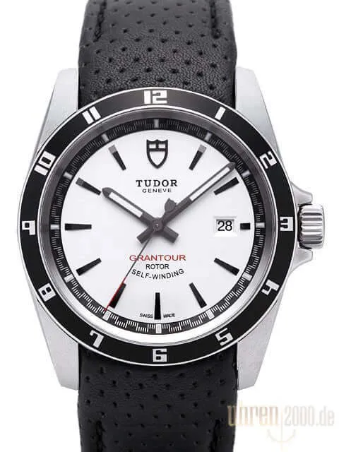 Tudor Grantour Date 20500N-0008 schwarzes Lederband
