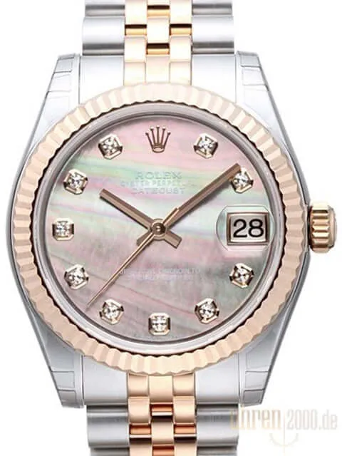 Rolex Datejust 31 Edelstahl Roségold 178271 Perlmutt Dunkel DIA Jubile