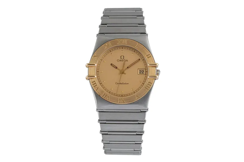 Omega Constellation steel / gold quartz men's watch 396.1076 Vintage [2504336]