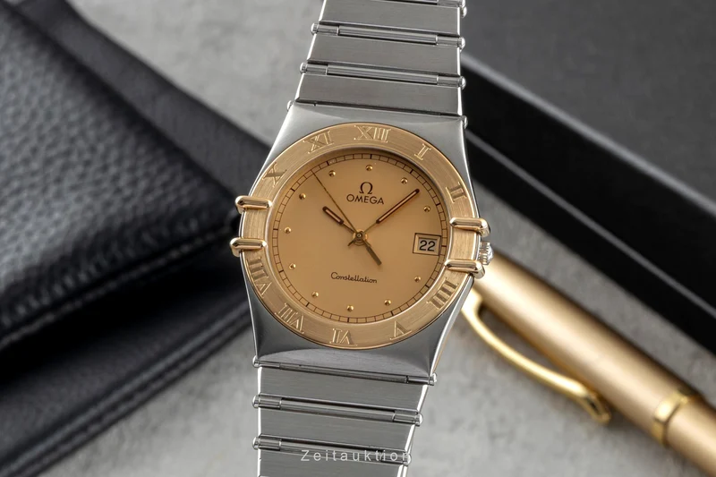 Omega Constellation steel / gold quartz men's watch 396.1076 Vintage [2504336]