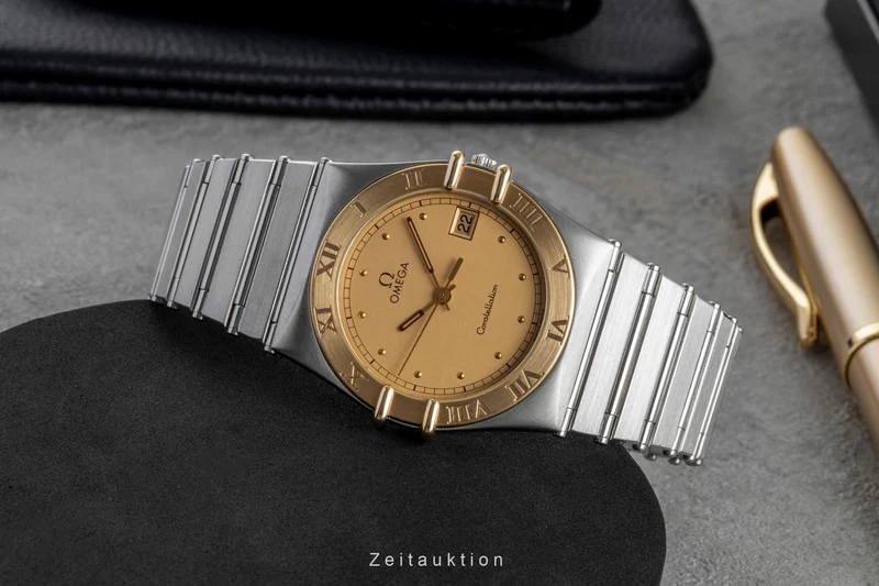 Omega Constellation steel / gold quartz men's watch 396.1076 Vintage [2504336]