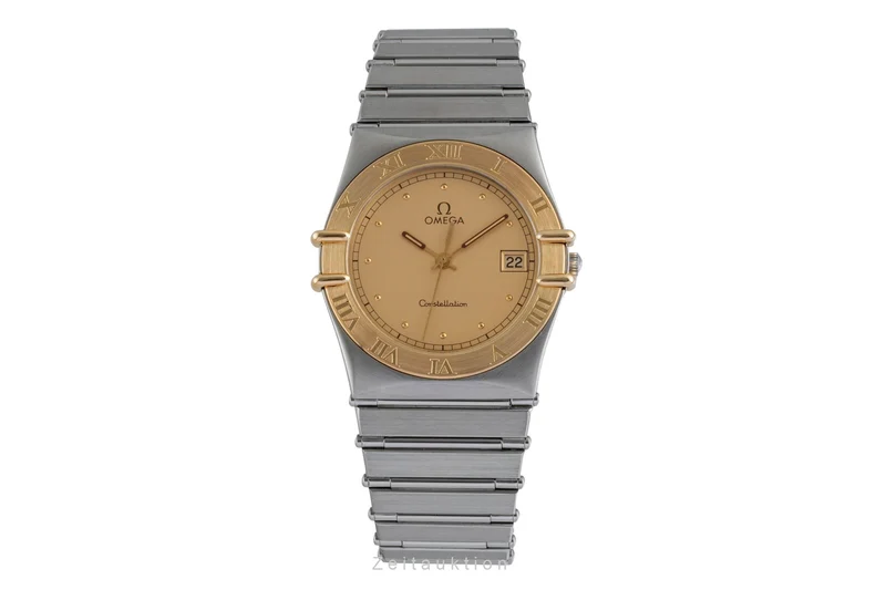 Omega Constellation steel / gold quartz men's watch 396.1076 Vintage [2504336]