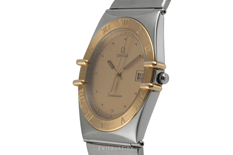 Omega Constellation steel / gold quartz men's watch 396.1076 Vintage [2504336]