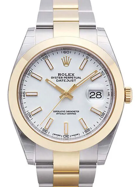 Rolex Datejust 41 Edelstahl Gelbgold 126303 Weiß Index