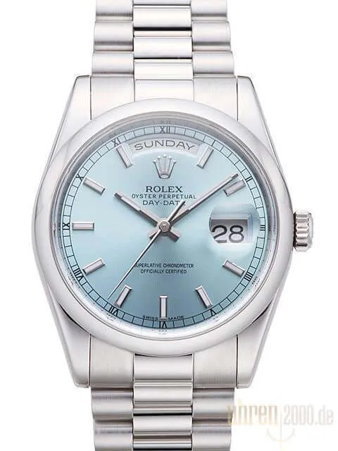 Rolex Day-Date 36 Platin 118206 Eisblau