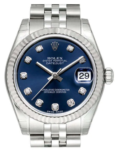 Rolex Oyster Datejust 31 178274 Blau DIA Jubile-Band