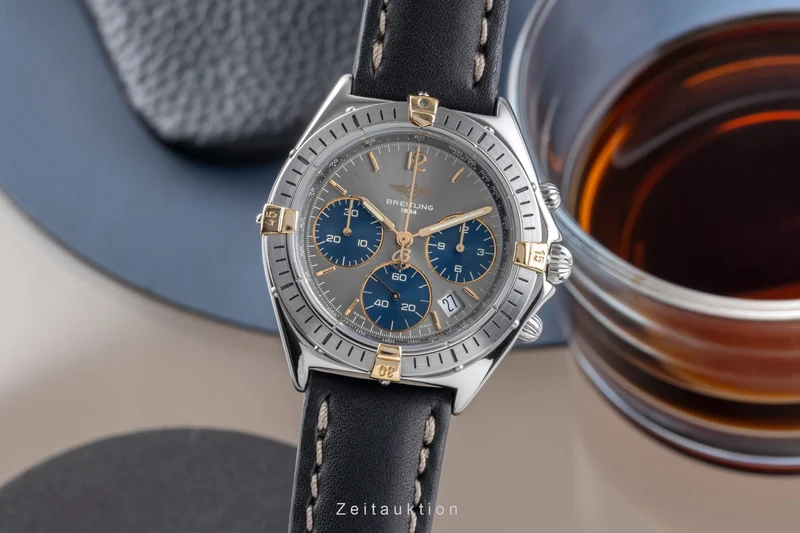 Breitling Sextant chronograph gilt / steel quartz men's watch B55045 [2505670]