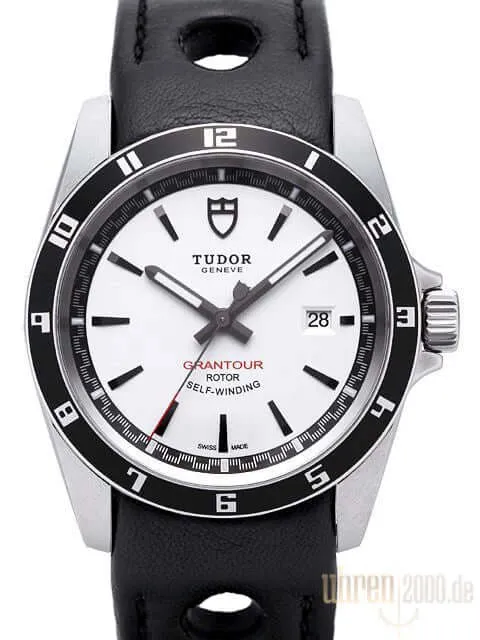 Tudor Grantour Date 20500N-0009 schwarzes Lederband