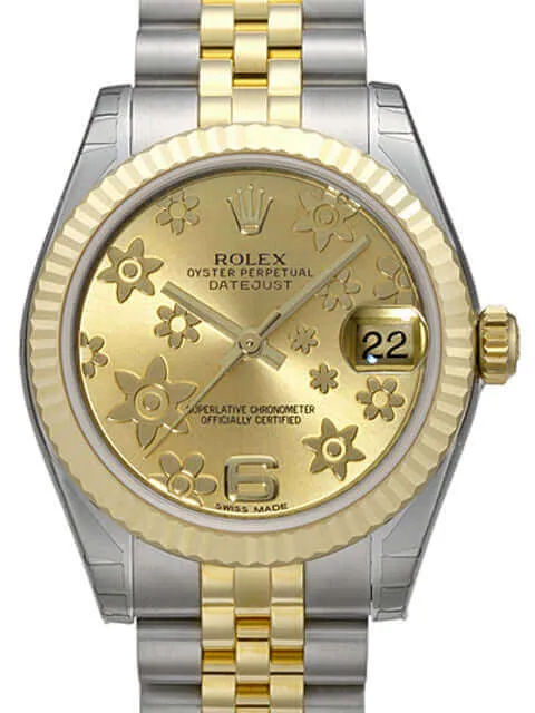 Rolex Datejust 31 Edelstahl Gelbgold 178273 Champagner Floral Jubile