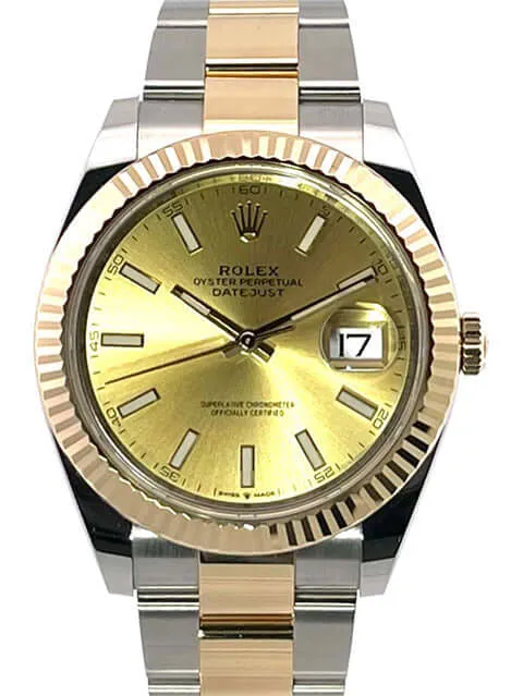 Rolex Datejust 41 Edelstahl Gelbgold 126333 Champagner