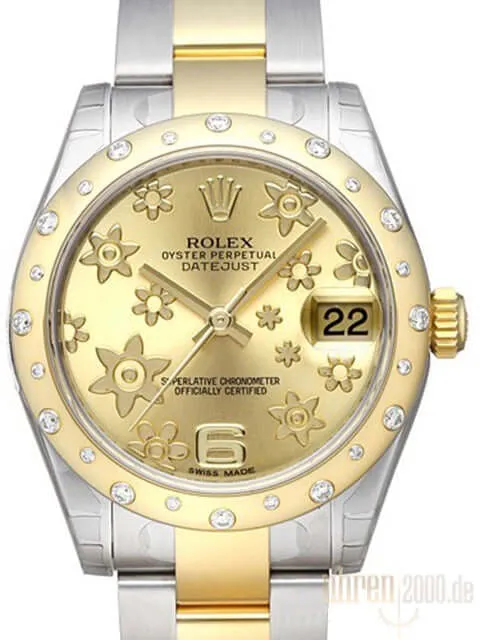 Rolex Datejust 31 Diamant Lünette 178343 Champagner Floral