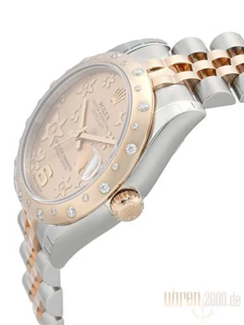 Rolex Datejust 31 Edelstahl Roségold Diamant Lünette 178341 Pink Floral Jubile-Band