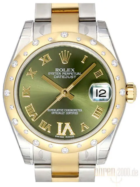 Rolex Datejust 31 Diamant Lünette 178343 Olive Grün R DIA