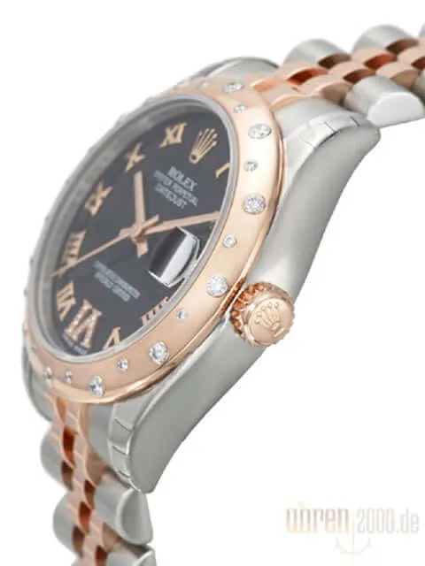 Rolex Datejust 31 Edelstahl Roségold Diamant Lünette 178341 Purple R DIA Jubile-Band