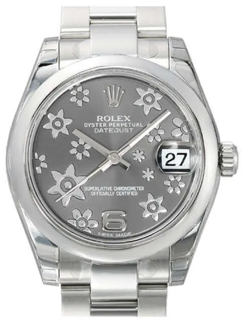 Rolex Oyster Datejust 31 178240 Floral Rhodium